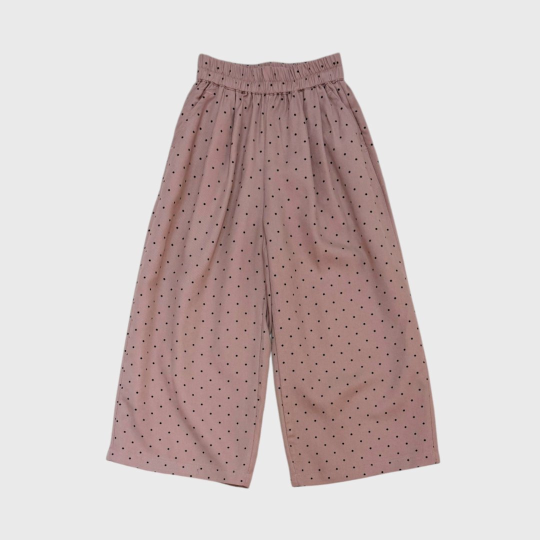 Розовые брюки с горошком