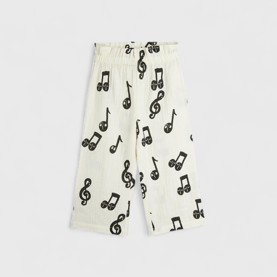 Белые брюки с музыкальным принтом M.rodini