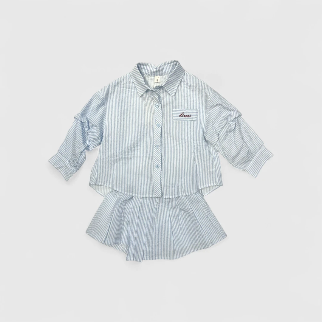 Голубая двойка (рубашка с юбкой)