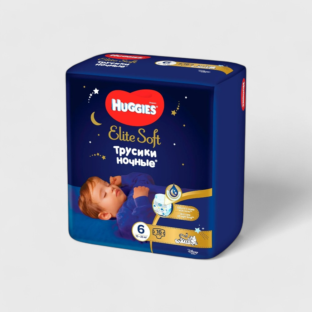 Huggies ночные трусики Elite Soft 6 16 шт