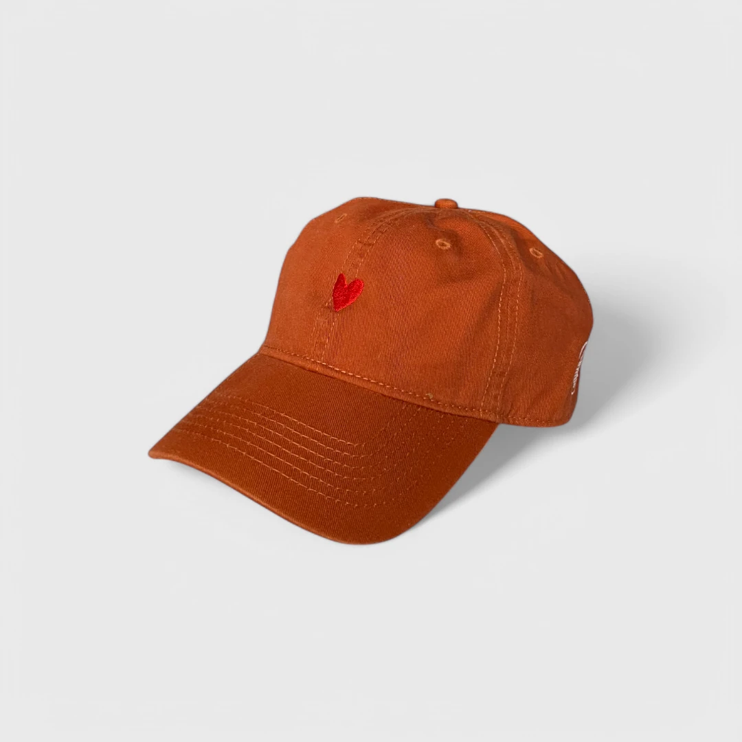 Orange embroidered baseball cap