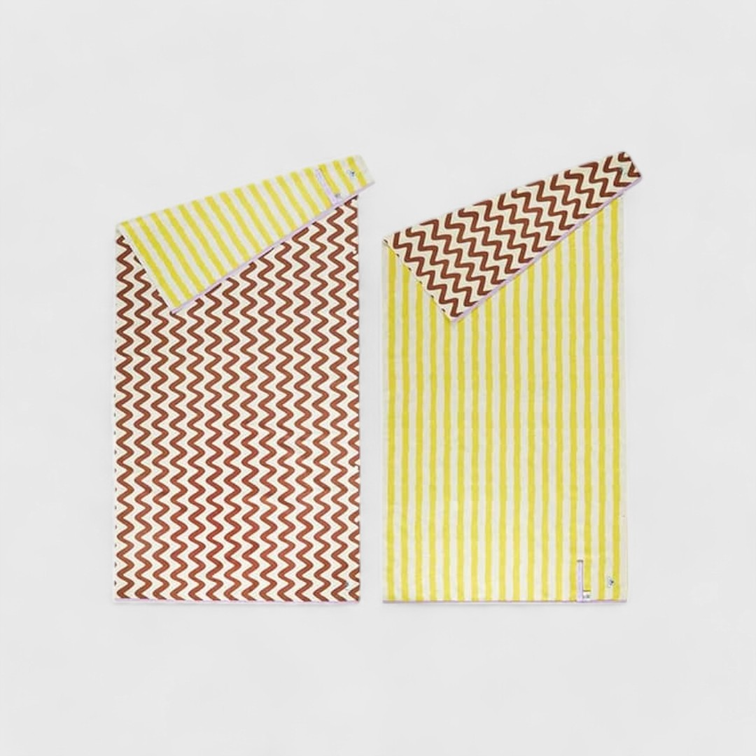 Двусторонние полотенца желтого цвета