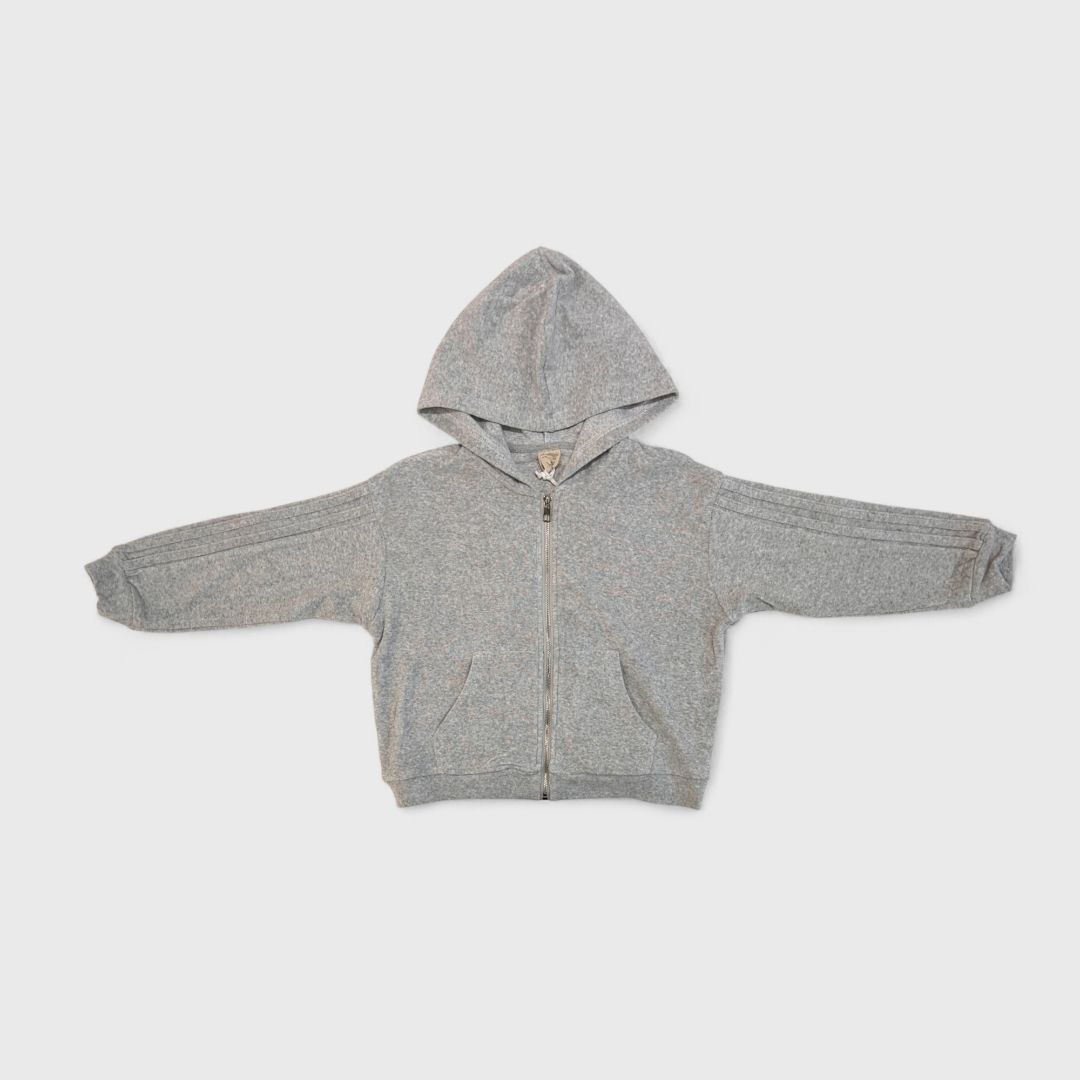 Серый махровый худи с капюшоном