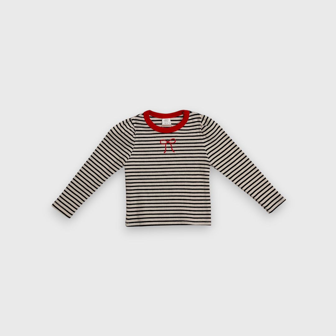 Серый полосатый свитшот