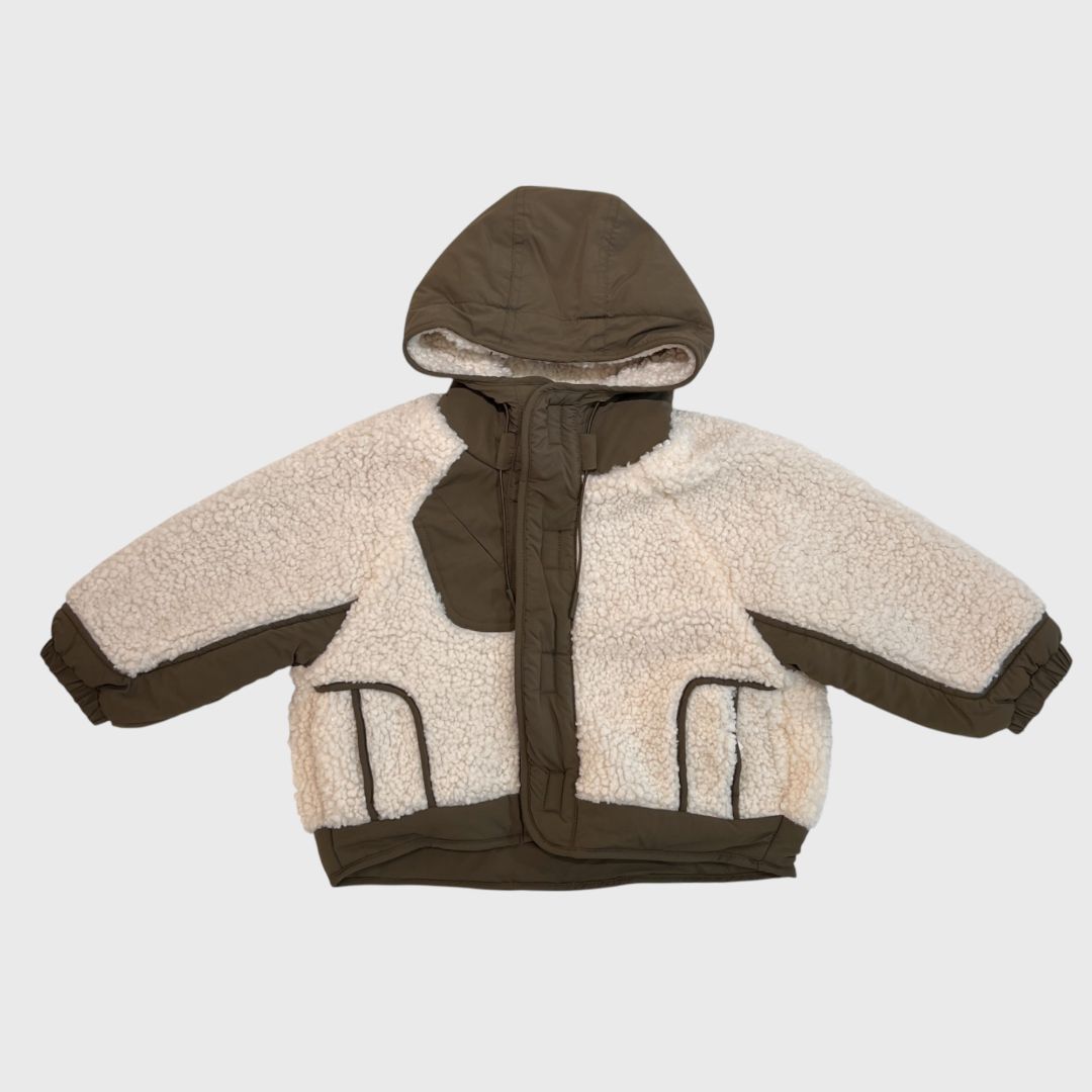 Хаки двусторонняя куртка овчина