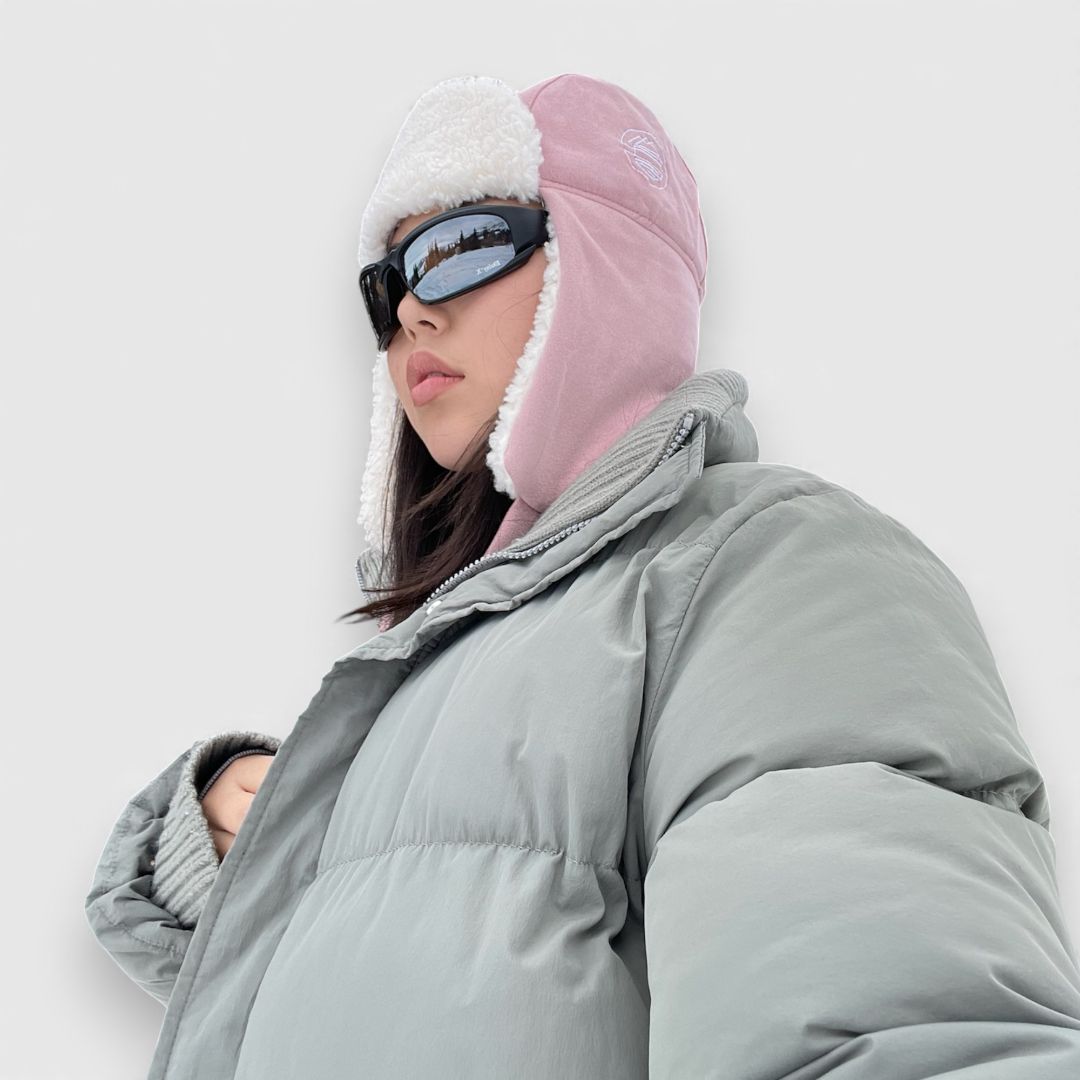 Dusty Rose Ear Flap Hat