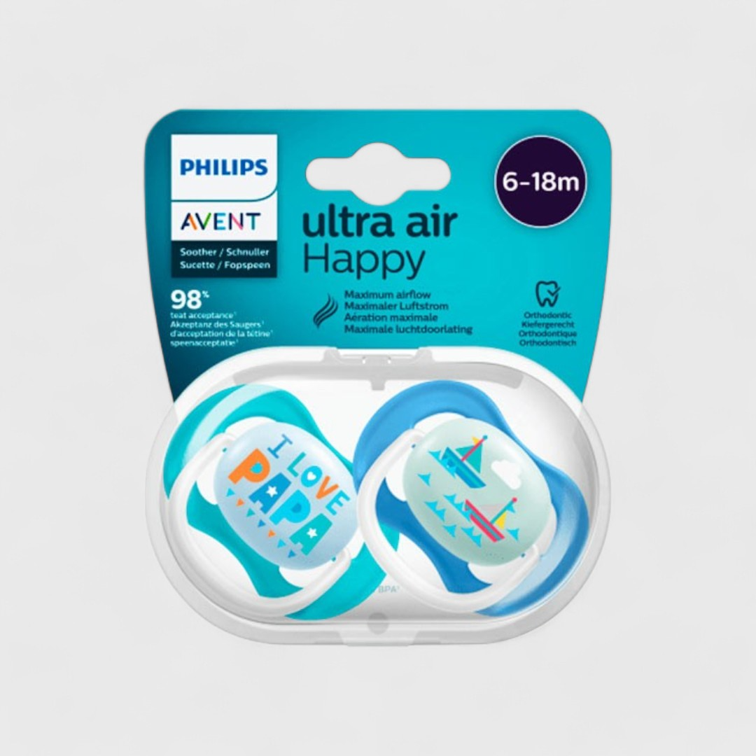 Philips Avent Пустышка Ultra Air "I love papa" (6 - 18 мес)