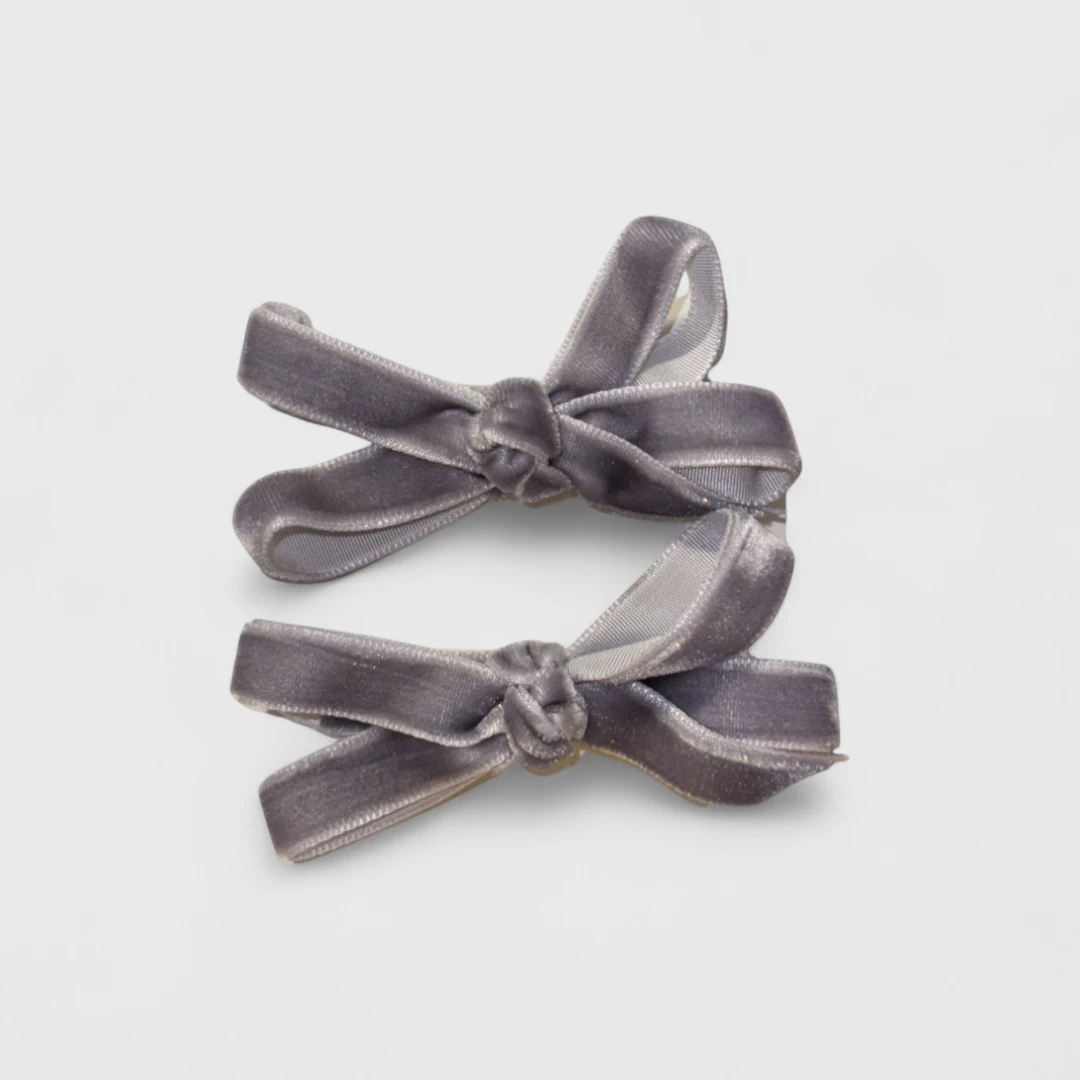 Бархатные бантики заколки (5 расцветки)