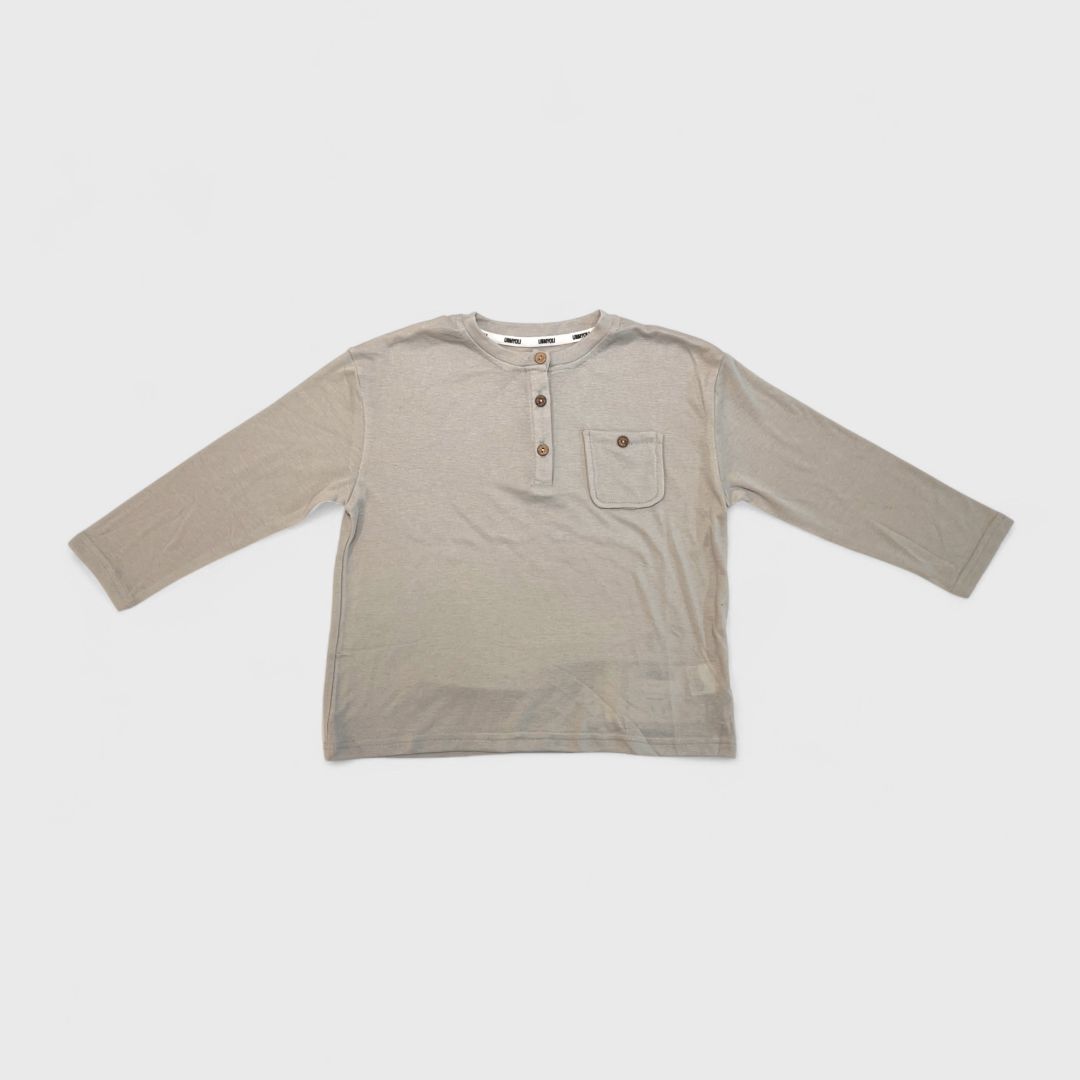Бежевый лонгслив с пуговицами