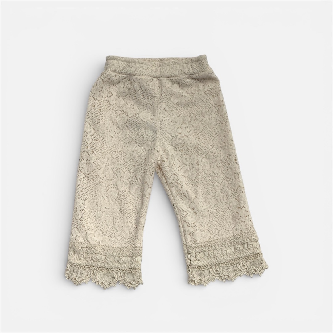 Бежевые кружевные брюки для девочек