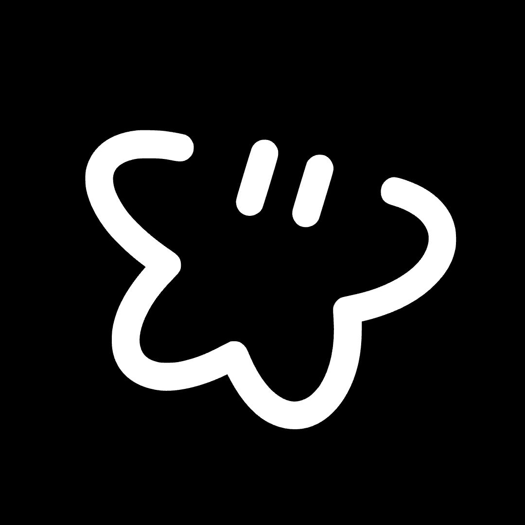 Белый логотип на черном фоне