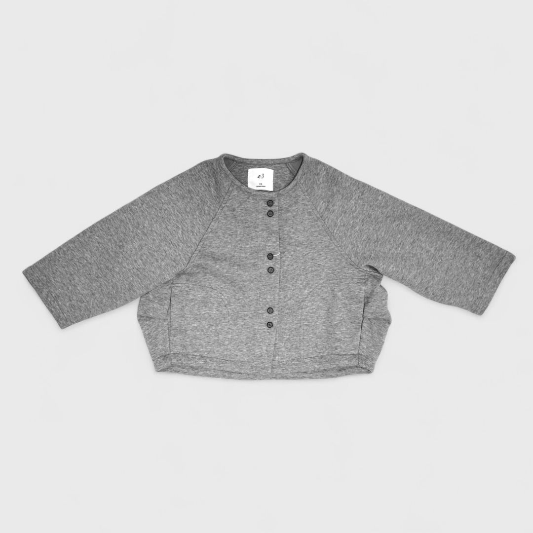 Серая кардиган с длинным рукавом