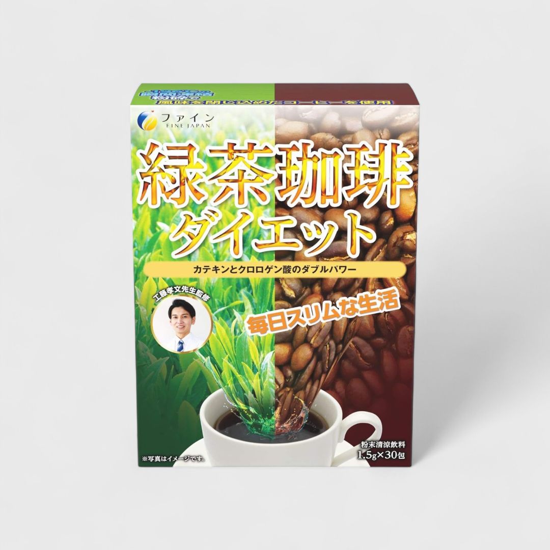 Диетический зелёный чай с кофе Fine Japan (30 стиков)
