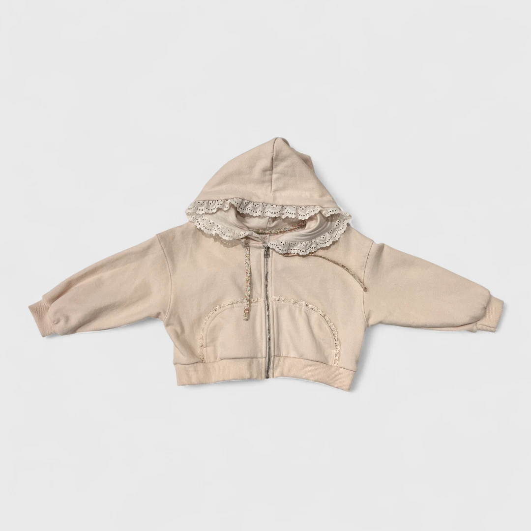Бежевая толстовка с капюшоном