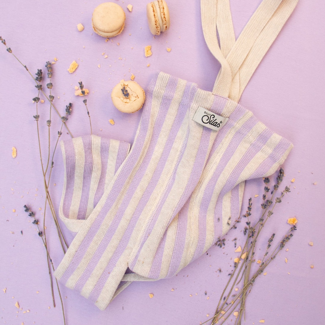 Колготки Footless Special Lavender x Cream Striped от Silly silas ( Швеция)