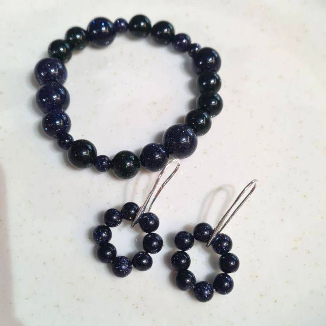 Комплект из натурального авантюрина