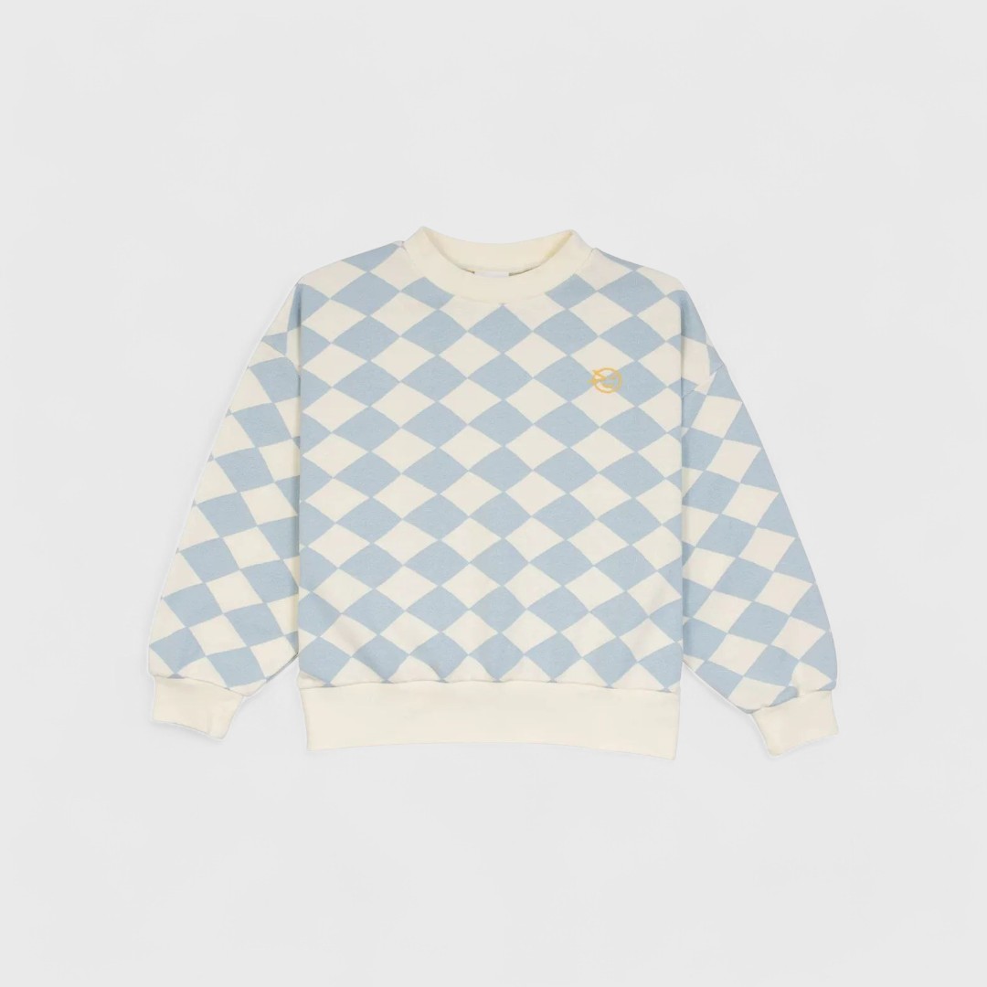 Светло-голубой свитшот с ромбами от английского бренда Wynken
