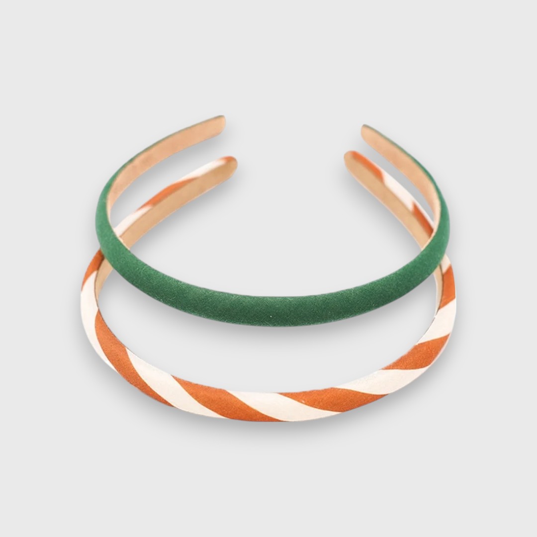 Зеленые и оранжевые ободки для волос от Grech&Co