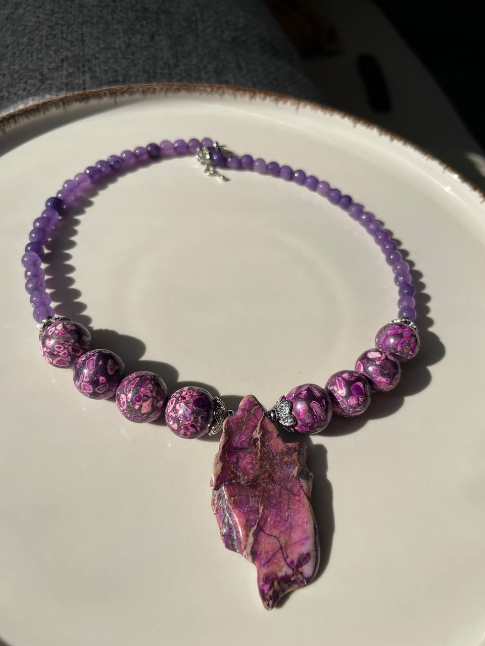 Колье из натуральных камней : Африканская бирюза 🇺🇸 Яшма 🇺🇸