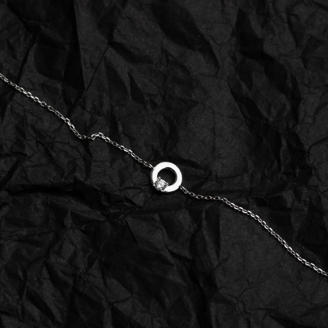 Браслет с кольцом и цирконием