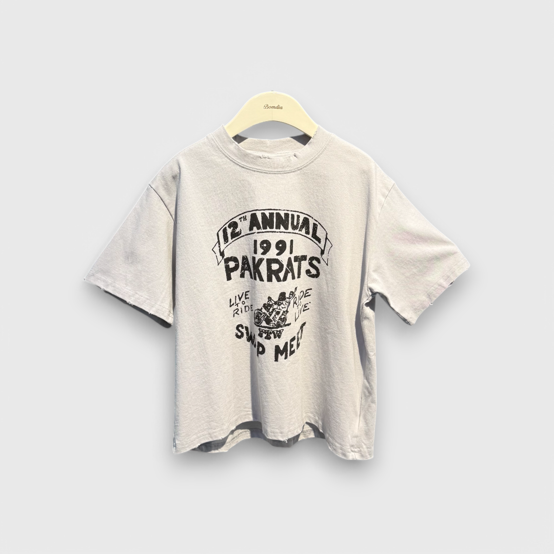 Серая футболка с принтом