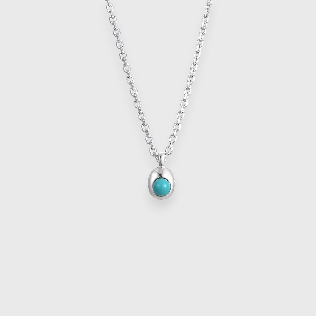 Серебряное колье с бирюзой