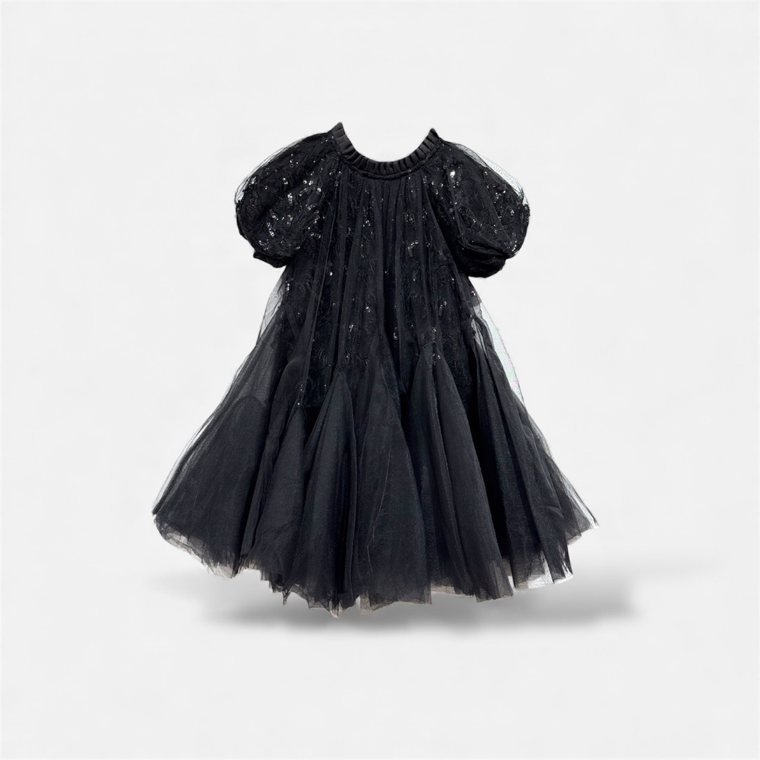Черное платье с тюлем для девочек