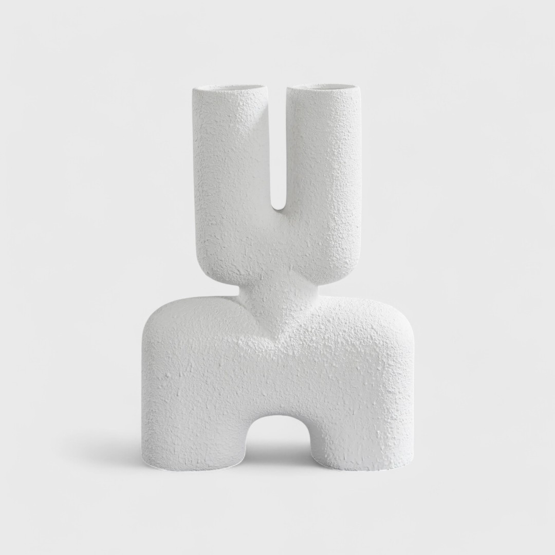 101 Copenhagen Cobra Vase Double, Medio - Bubble White