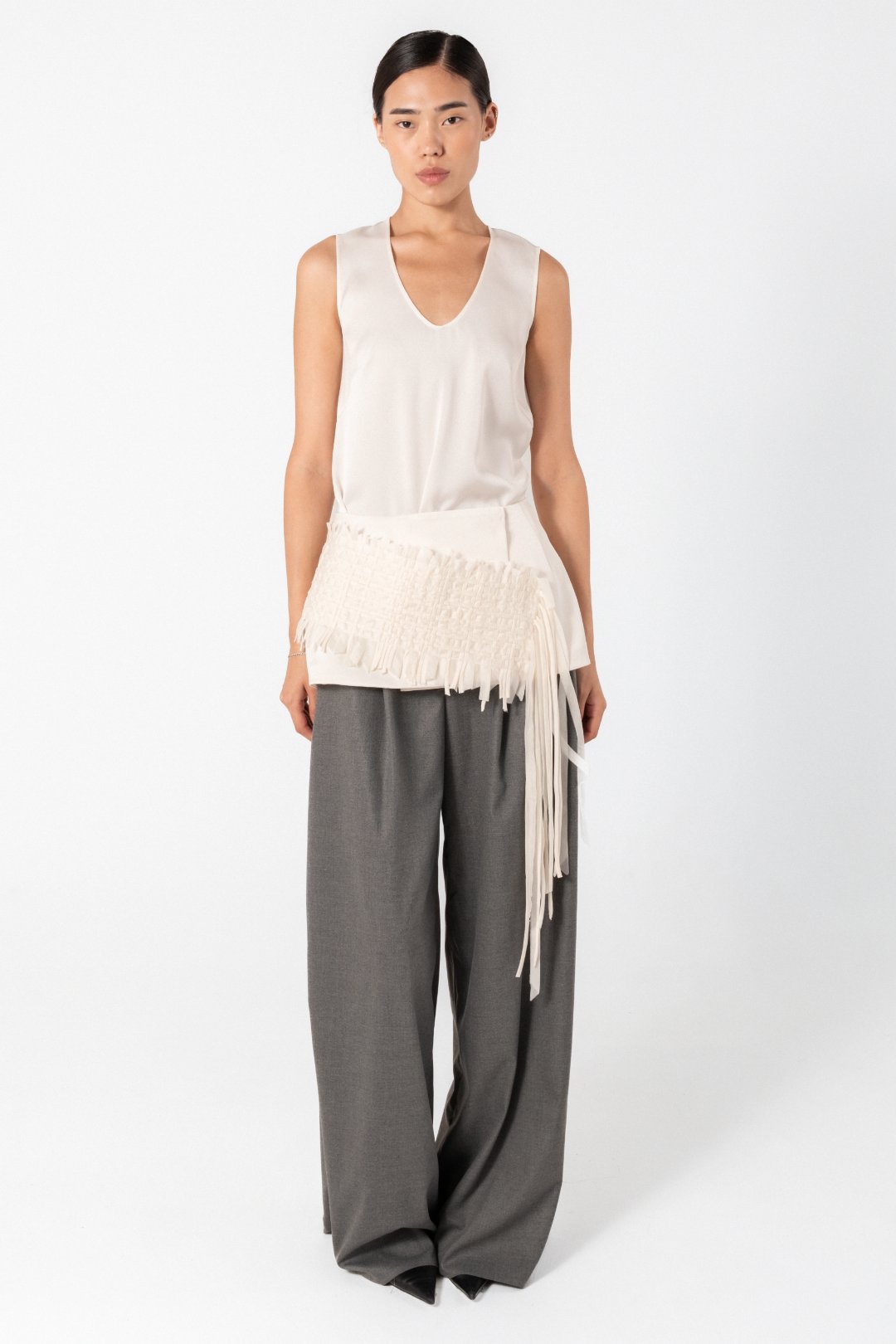 Azhar Top with a Plunging Neckline