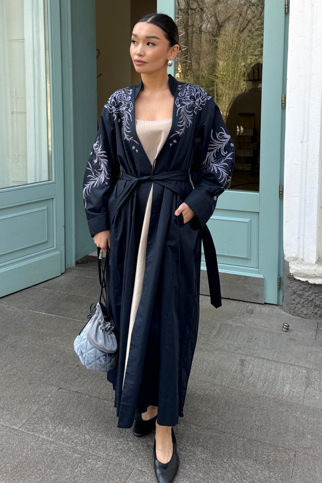 Navy Chapan with Embroidery