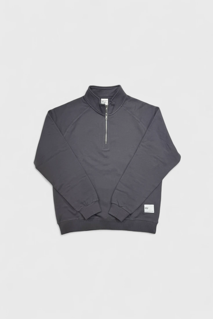 Серый свитер с молнией