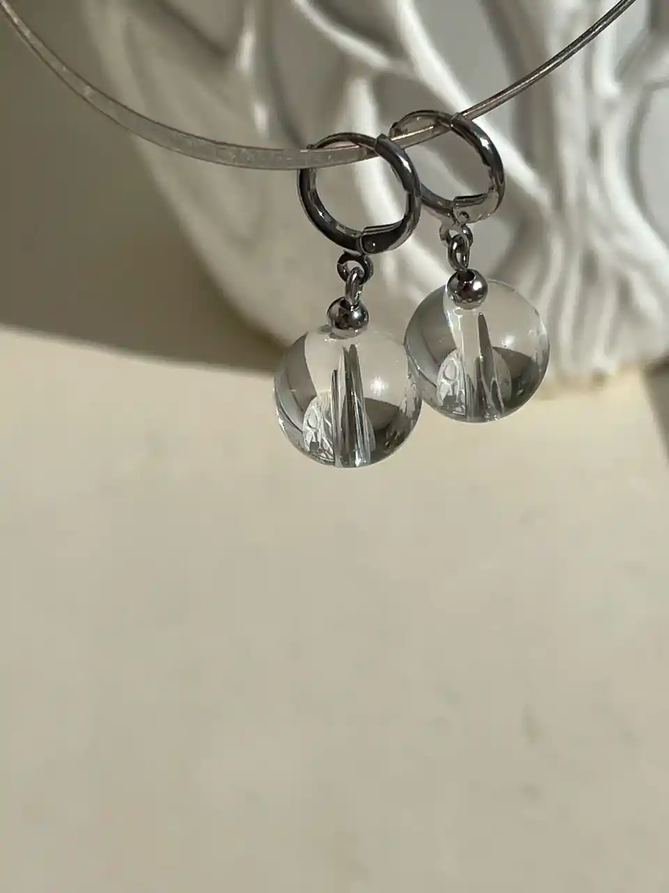 Нежные серьги с горного хрусталя