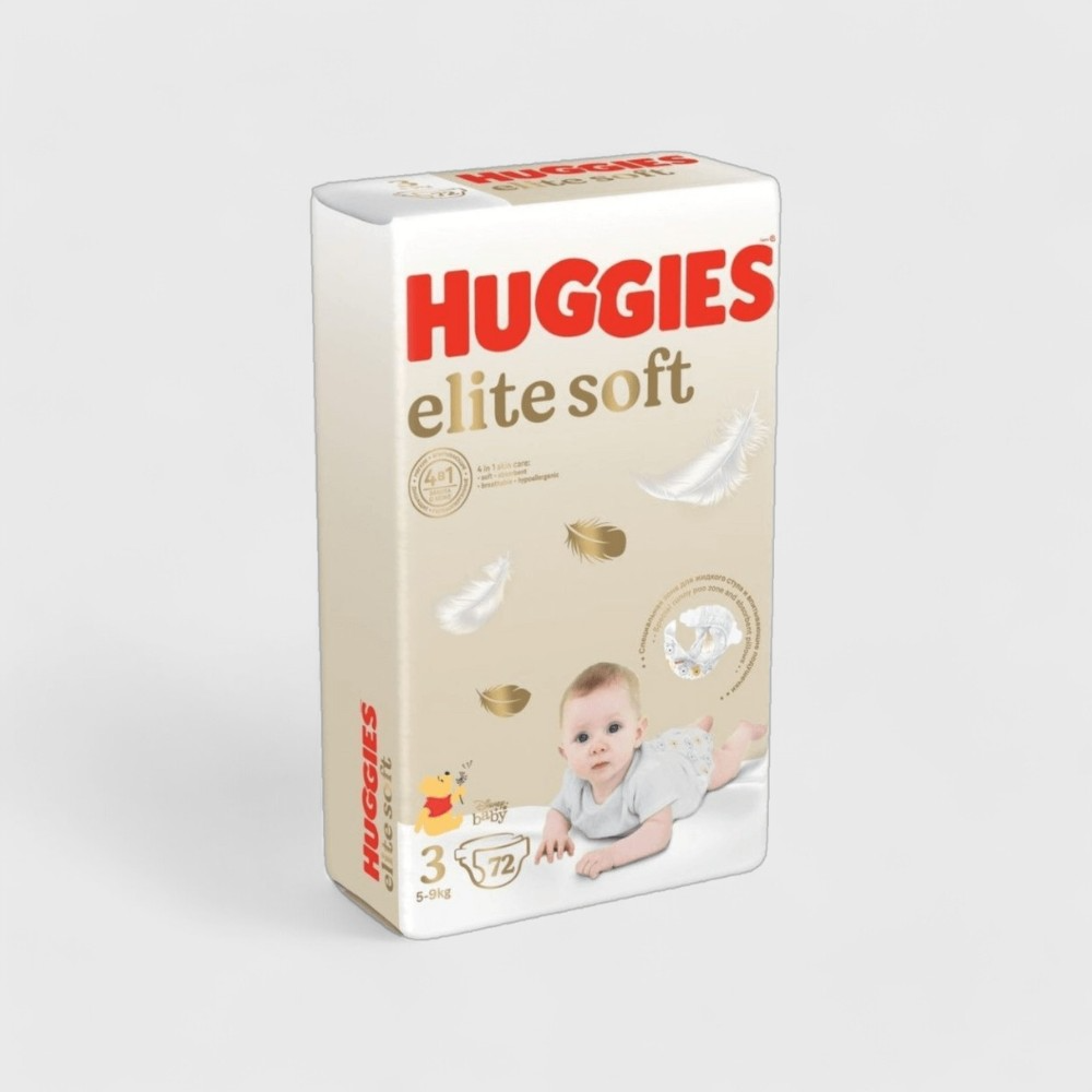 Подгузники Huggies Elite Soft (3) Mega (4-6кг) 72шт*2