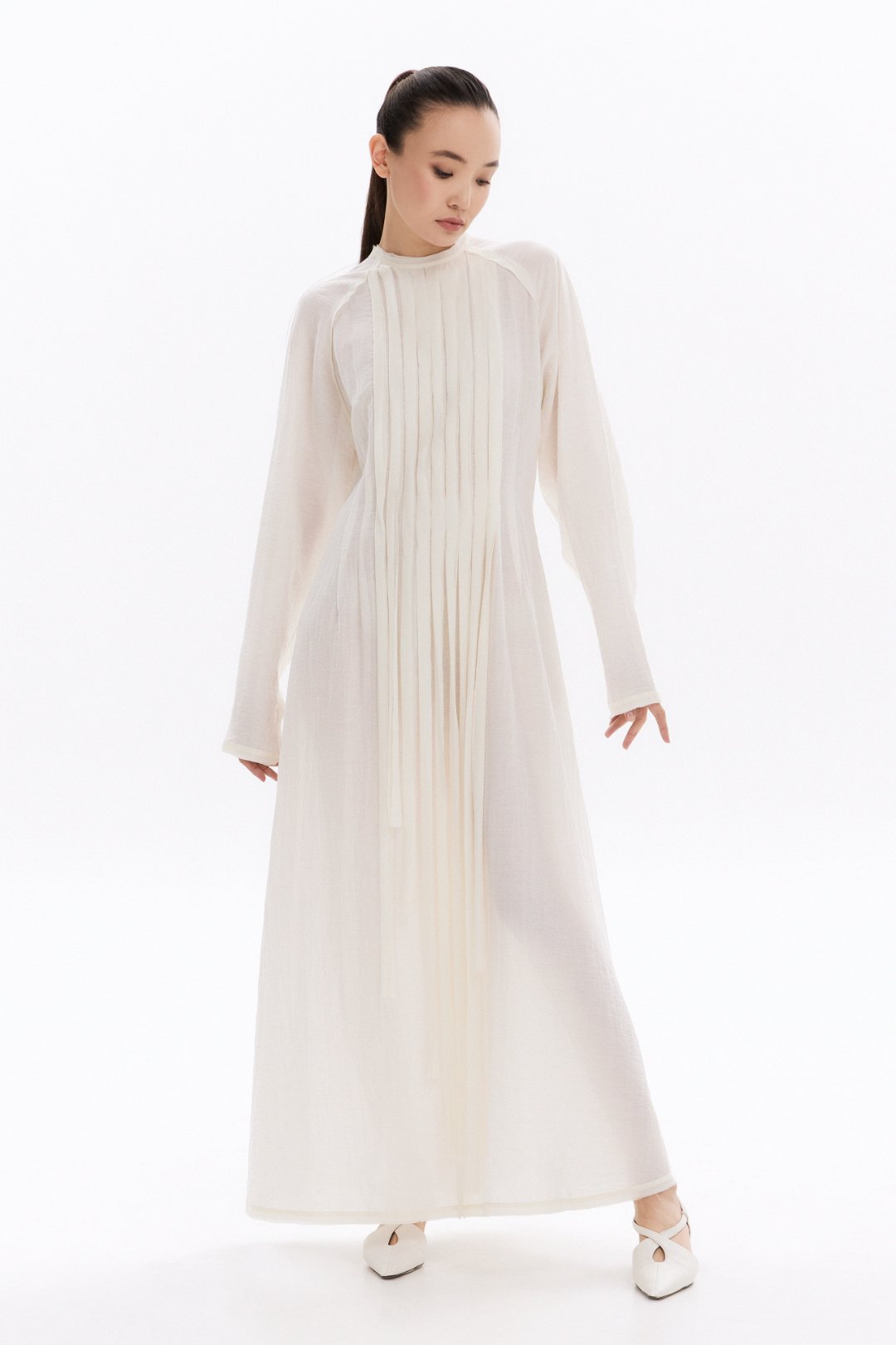 Lilia Linen Dress with Long Sleeves