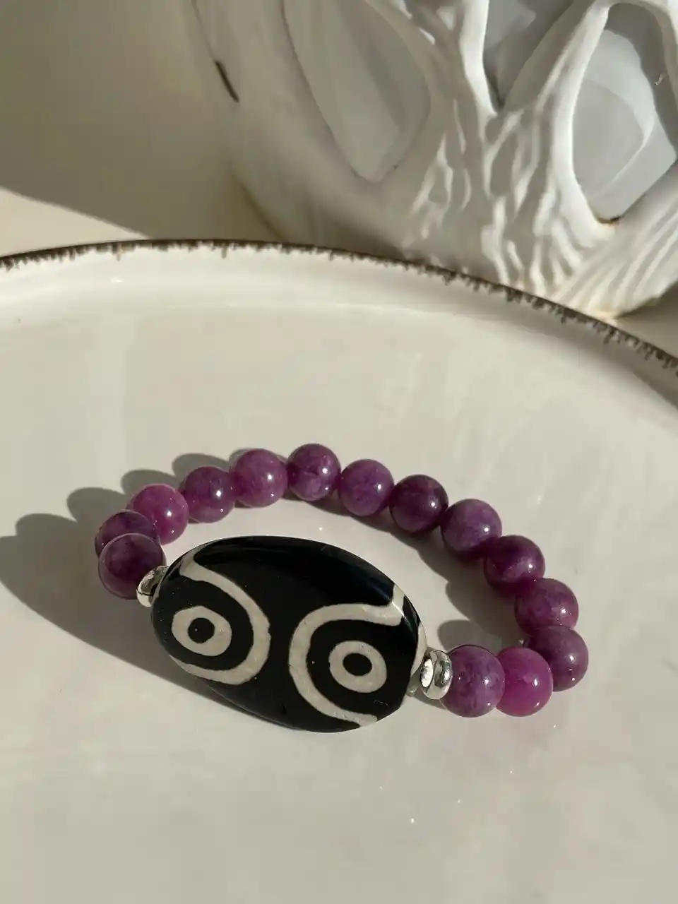Дзи 4 глаза браслет из аметиста