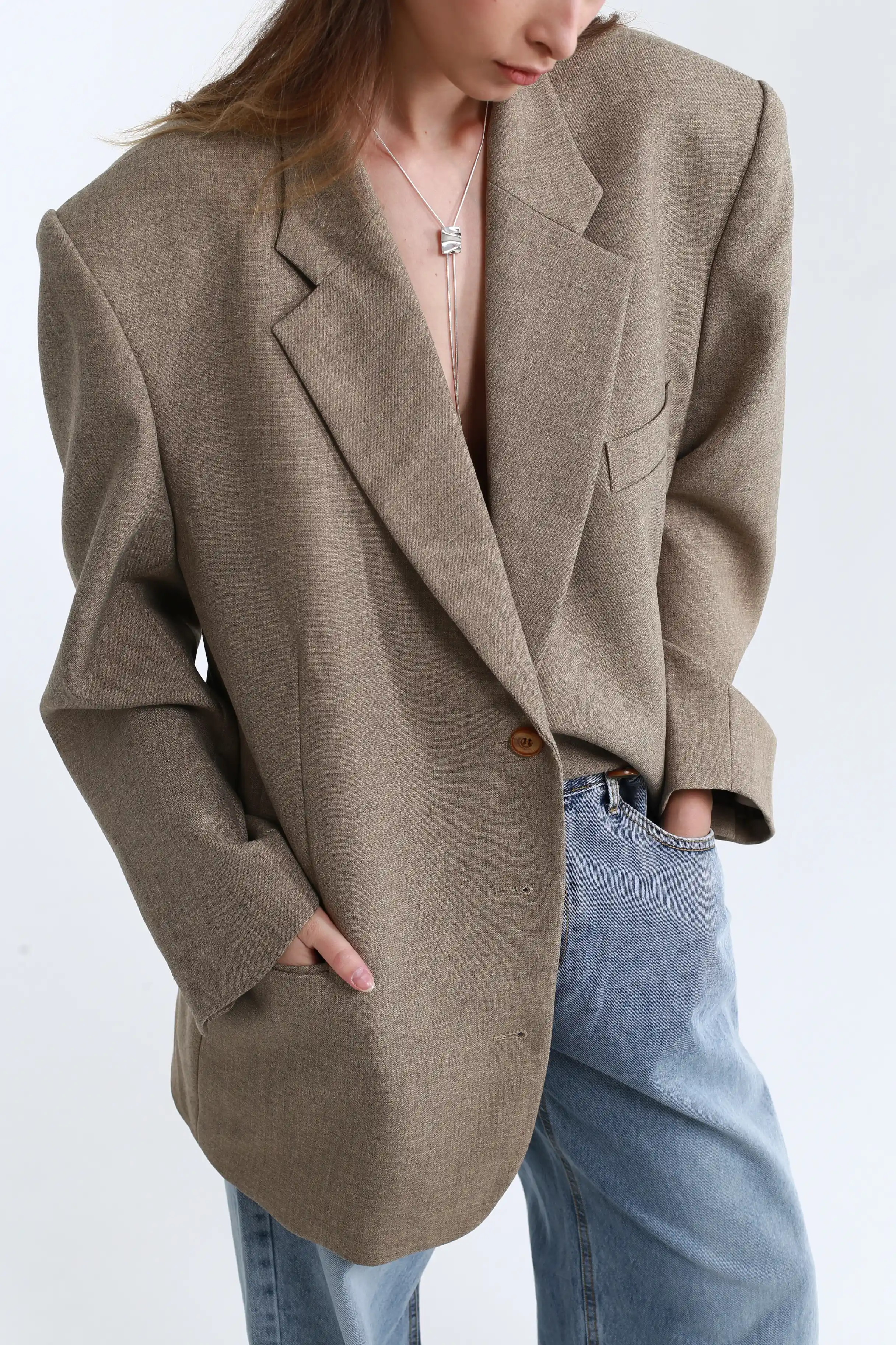 Мокко boyfriend пиджак