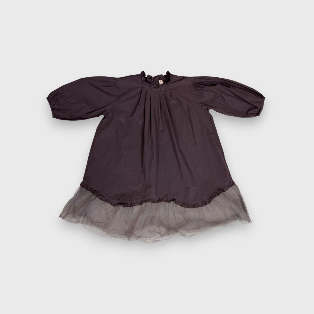 Сиреневая платье с тюлем