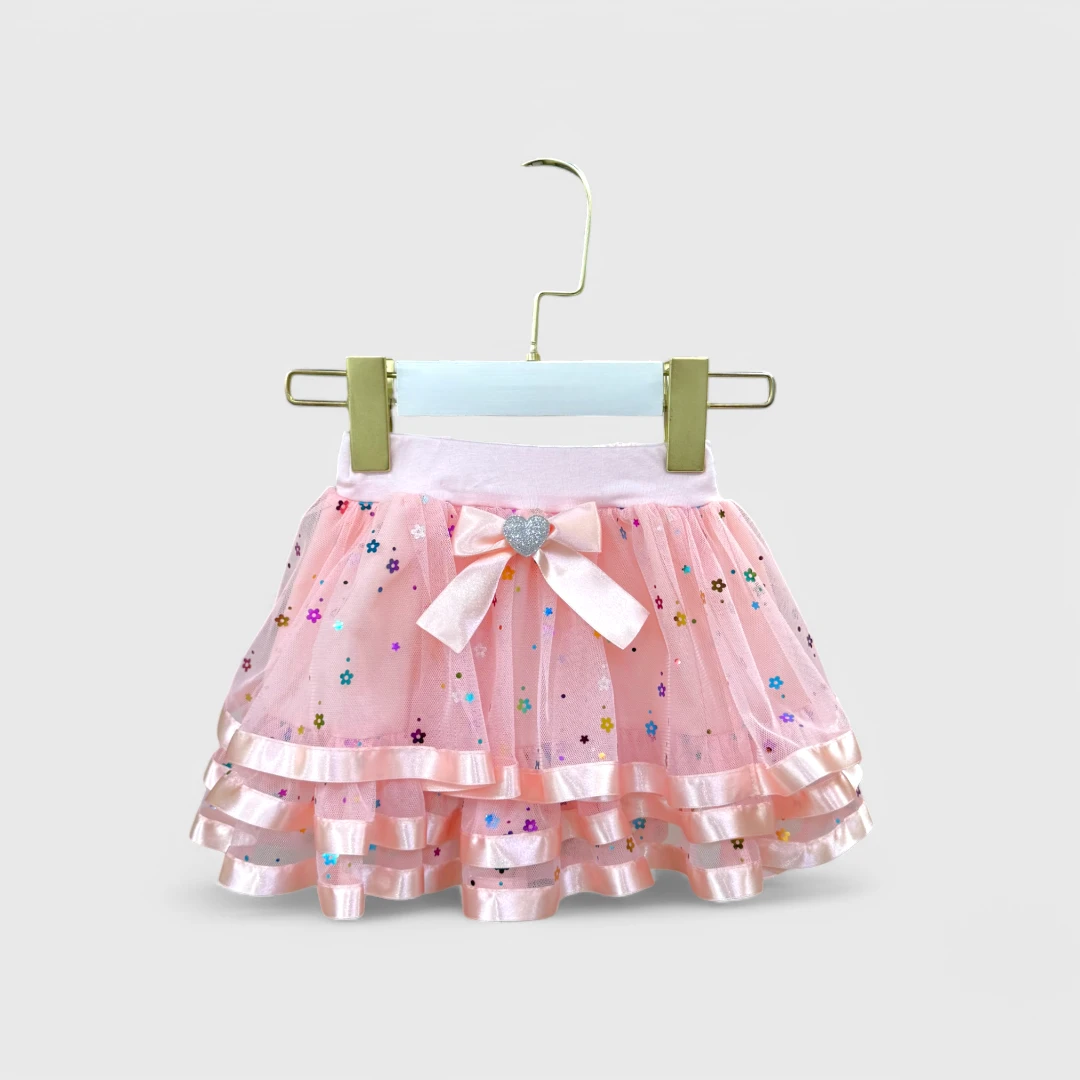 Розовая юбка с бантом