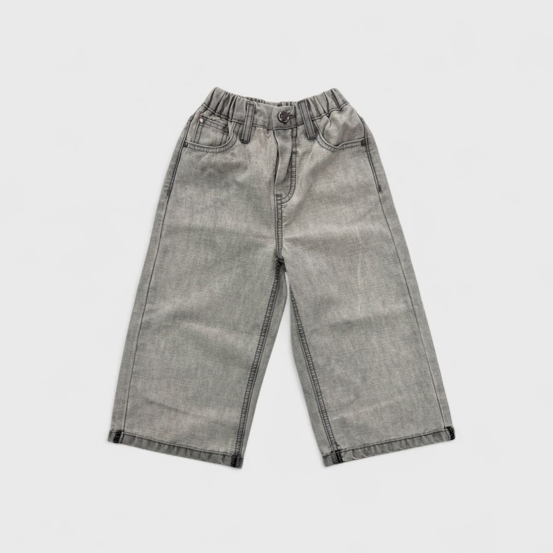 Серые джинсы с эластичным поясом