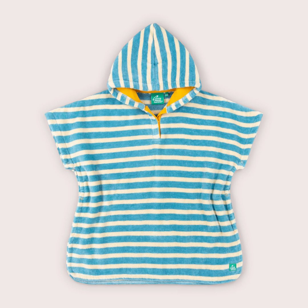 Пляжное пончо Blue Striped Babies с капюшоном