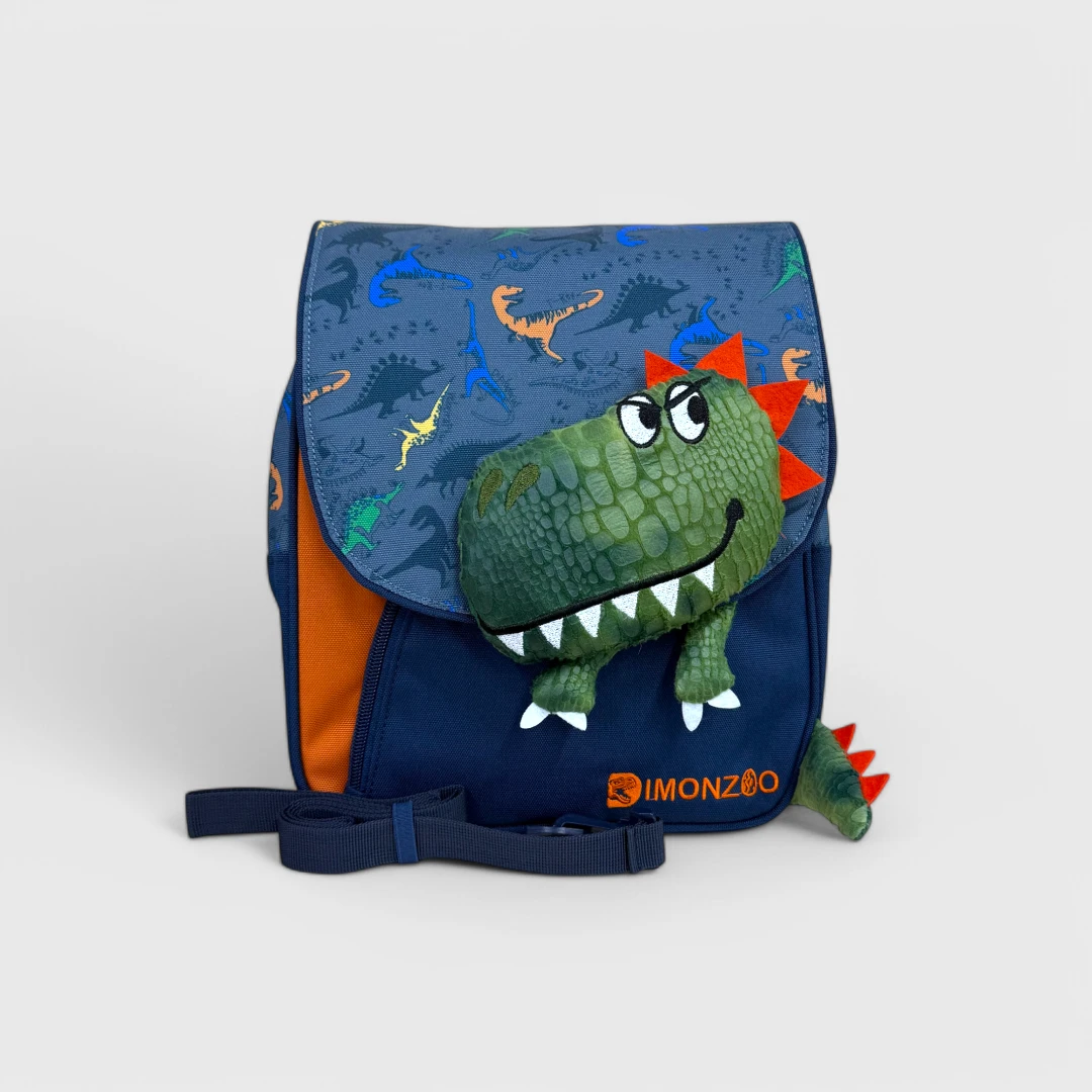 Синий рюкзак с динозаврами 