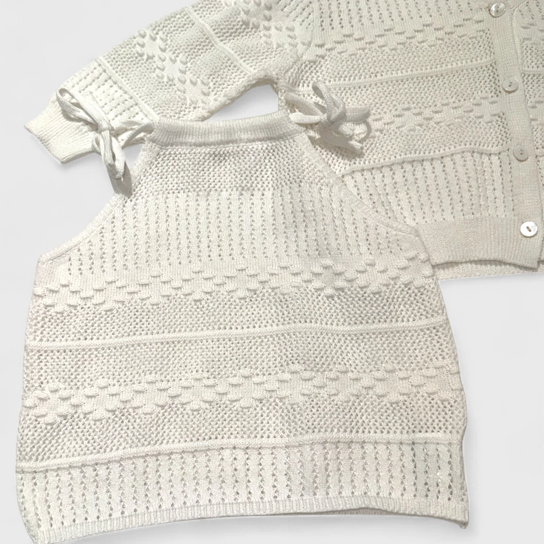 Вязаная двойка (топ и кардиган)