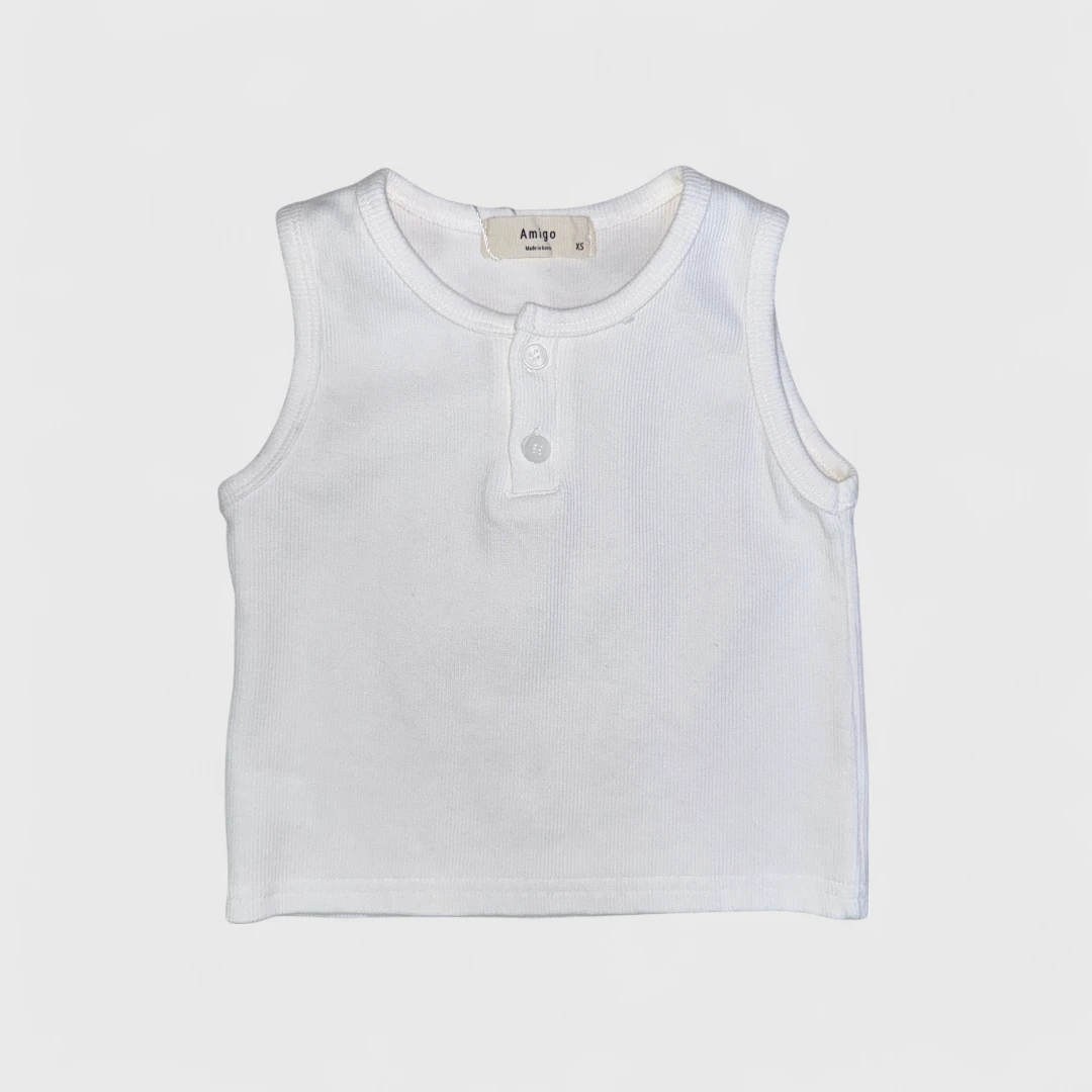 Белая футболка без рукавов Amigo