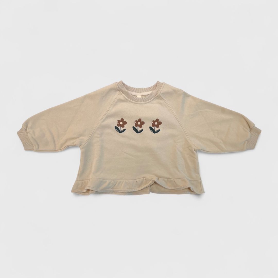 Бежевый свитшот с цветами