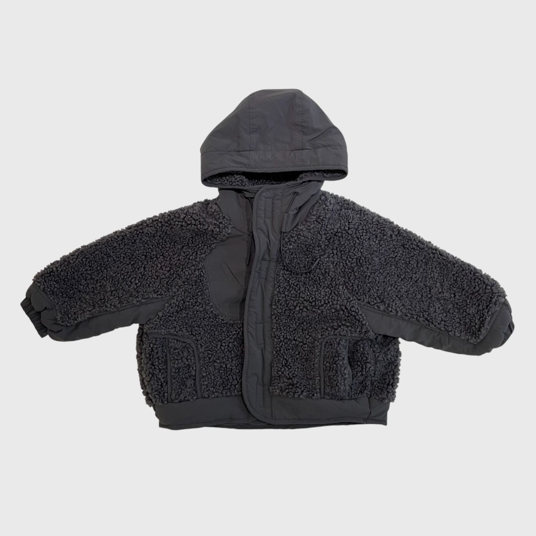 Графитовая куртка двусторонняя овчина