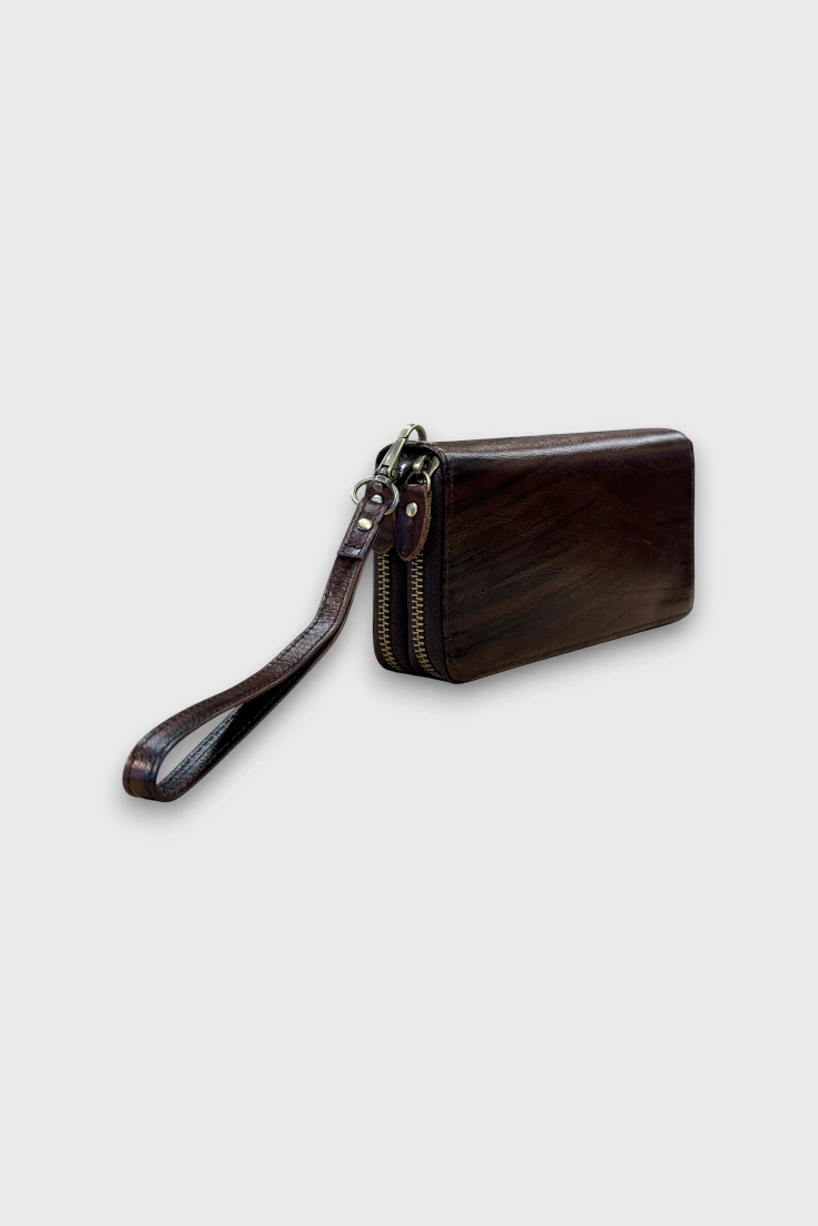 Коричневый кожаный портмоне