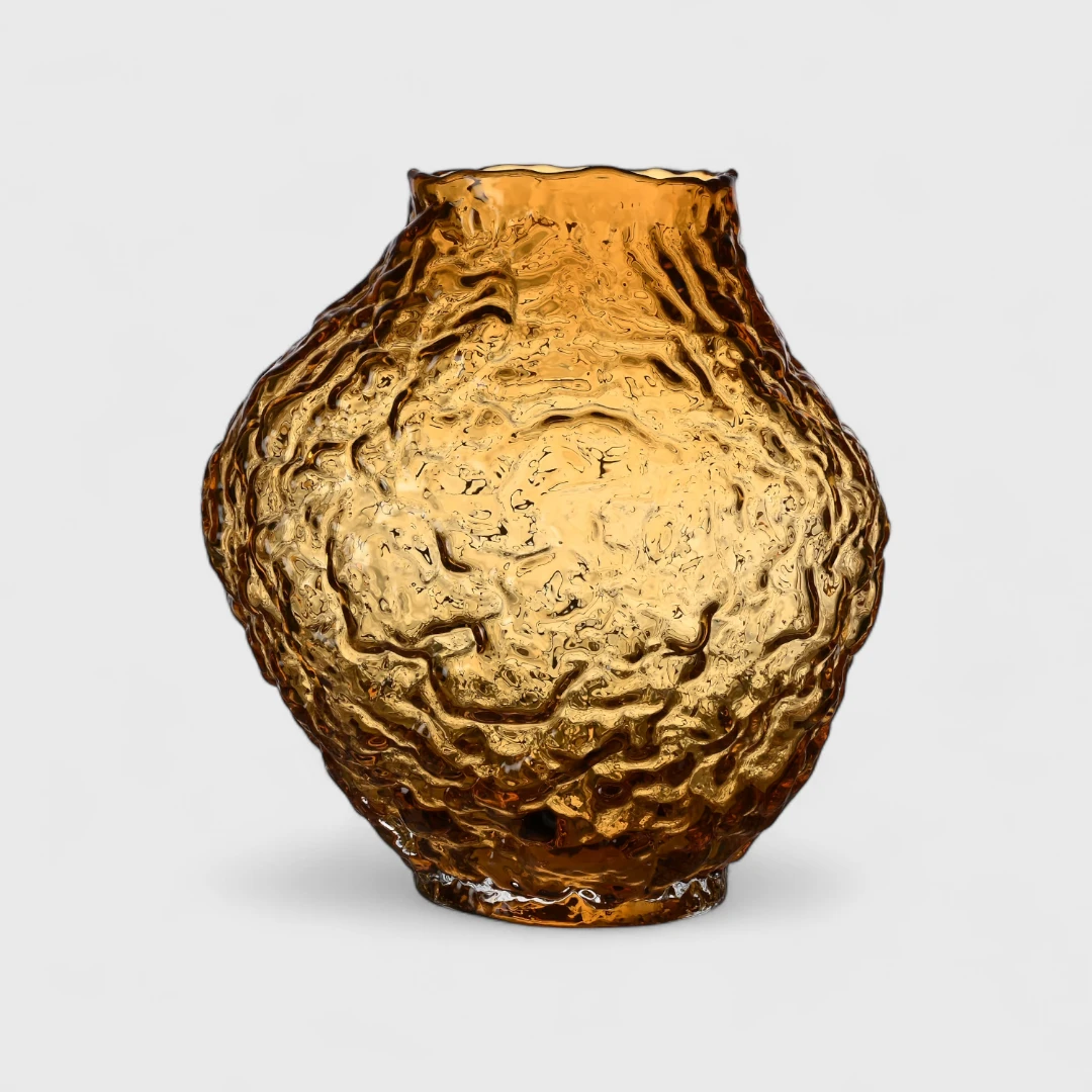 Amber Glass Decorative Vase
