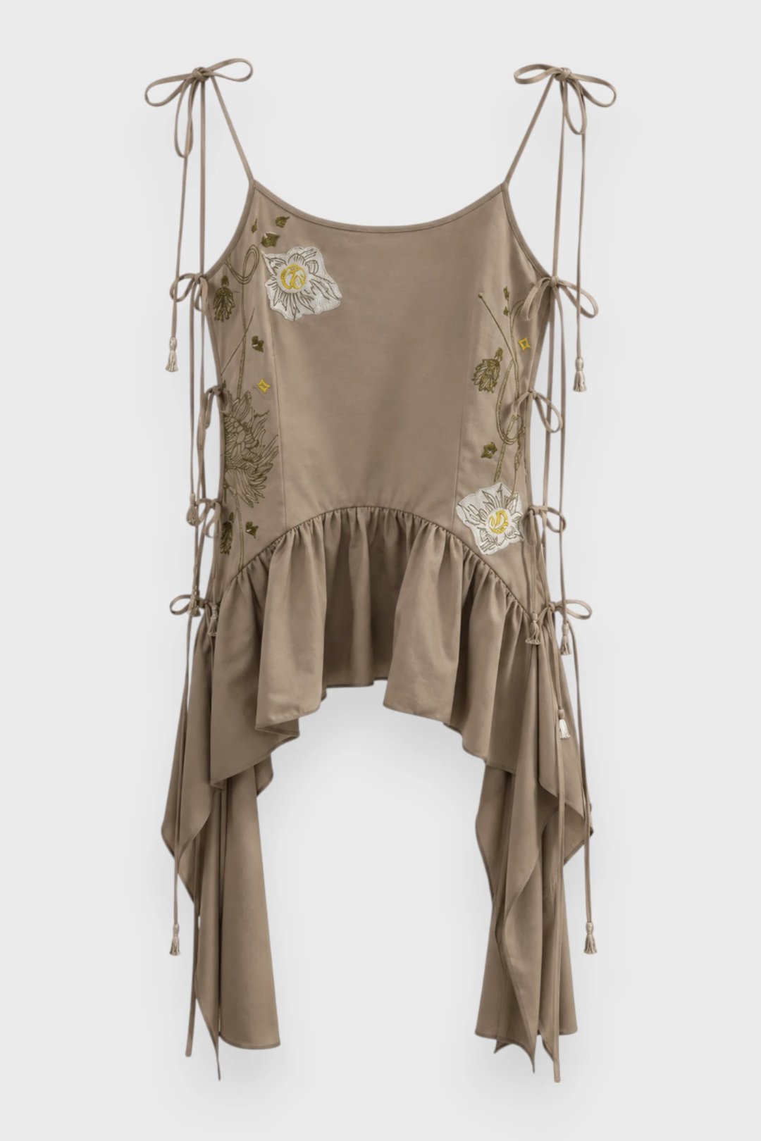 Beige Aisha Embroidered Top