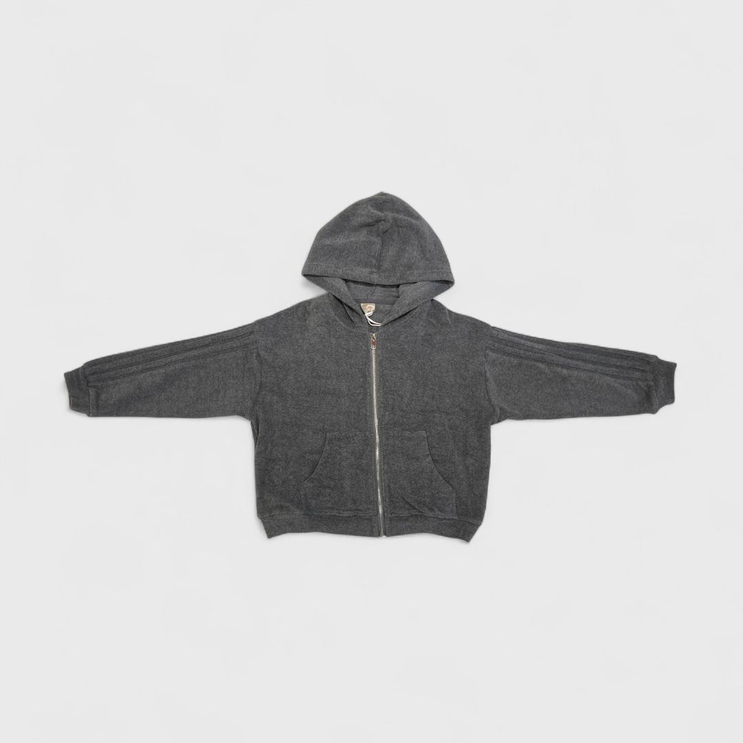 Серый махровый худи с капюшоном 100% хлопок