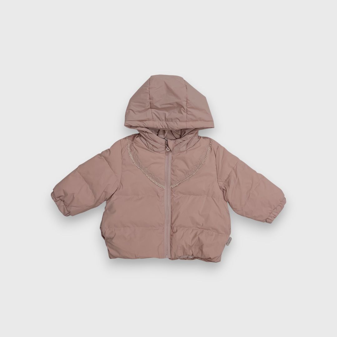 Розовая утепленная куртка